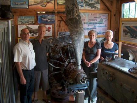 In Richard's museum - L to R - Robert Vincent, Vincents' Friends Brian and Barbara, Sally   Vincent Sunday 10 August