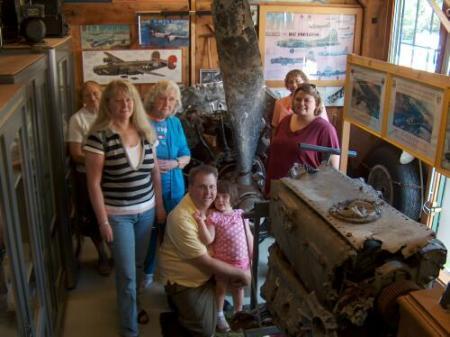 In Richard's museum - L to R - Roni Dau, Diane and Marge Tetens, Chris, Marissa, Tina   Haglund, Wiebke Heider, Sunday 10 August