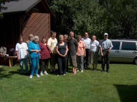 Group photo in Richard's garden, 10 August