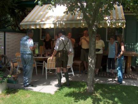 Visitors at Richard's home after the Dedication