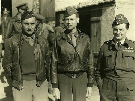 Col. Gormly, General Twining and R.A.F. Squadron Leader