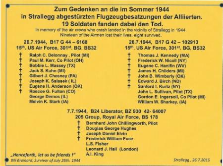 Memorial Plaque July 26, 1944 - Strallegg, Austria